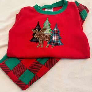 Embroidered Christmas Moose Pajamas Size 5/6